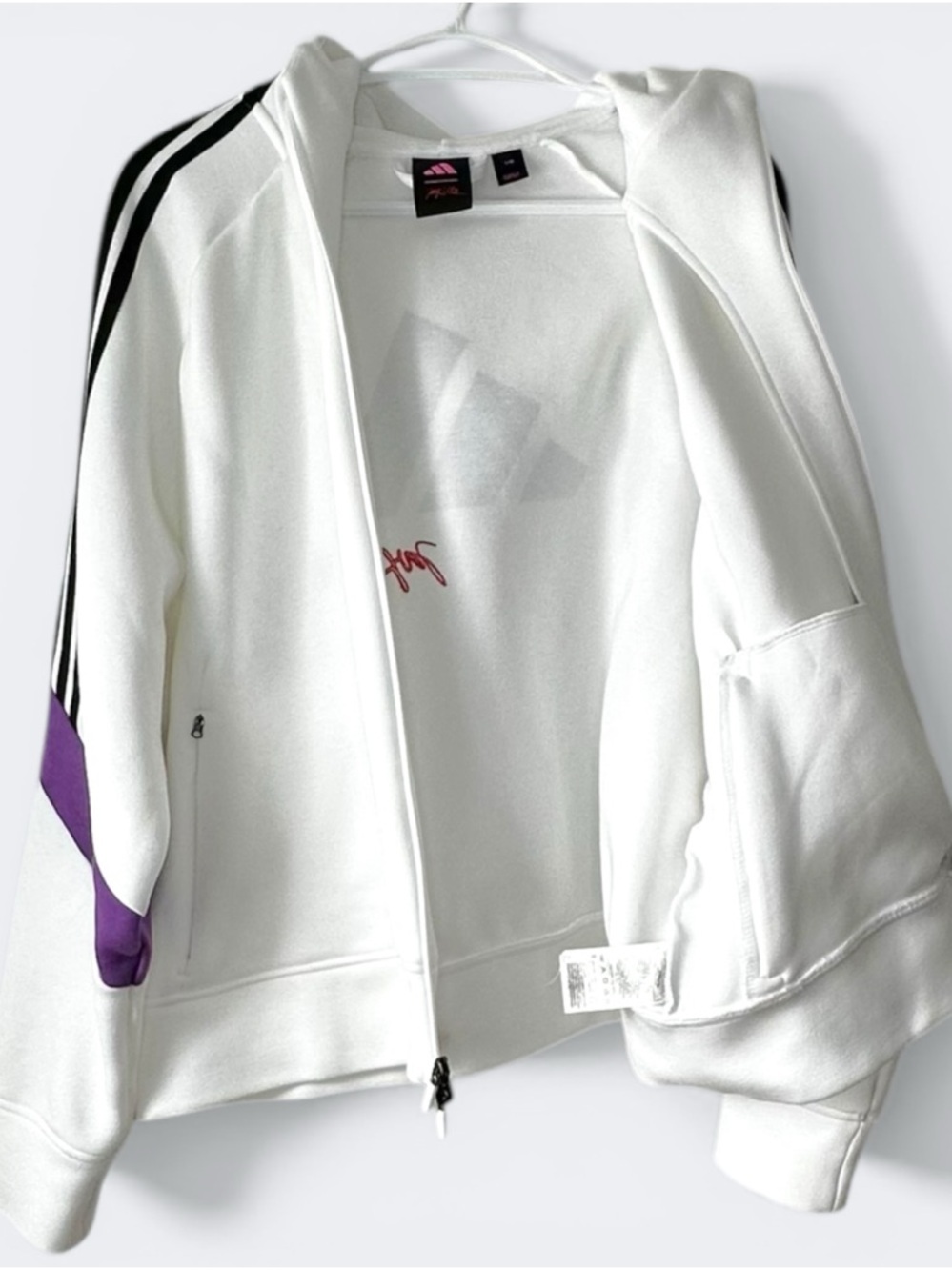NWOT adidas x JAY3LLE Knit Golf Full Zip Hoodie White Purple Johan Lindeberg L - Picture 5 of 14